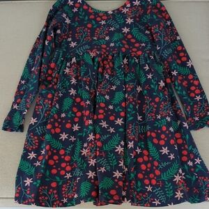 Hanna Andersson Kids Dress - Navy with Red and Green Floral